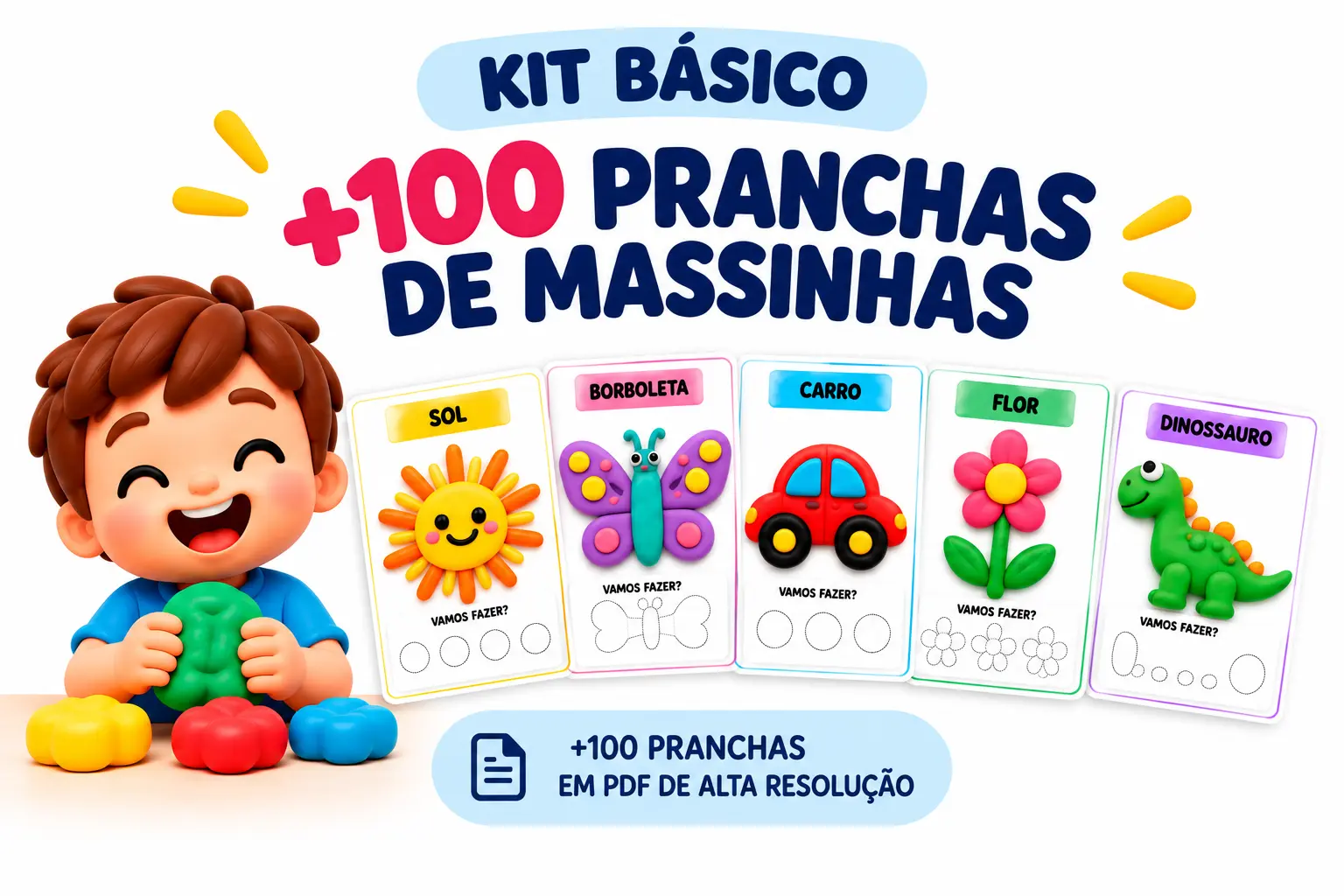 Kit Básico com mais de 100 pranchas de massinhas